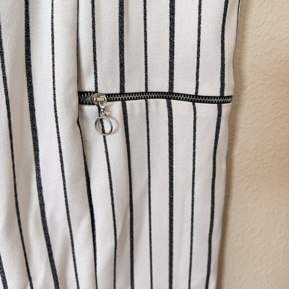 Zara Basic Dress Womens M White Blue Striped Sleeveless Shift Classic Preppy - Picture 4 of 6